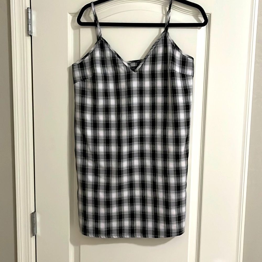 Plaid V-neck Mini Dress